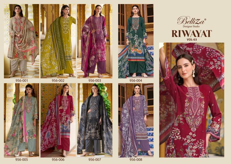Belliza Riwayat Vol 3 Digital Print Dress Material Wholesale Catalog