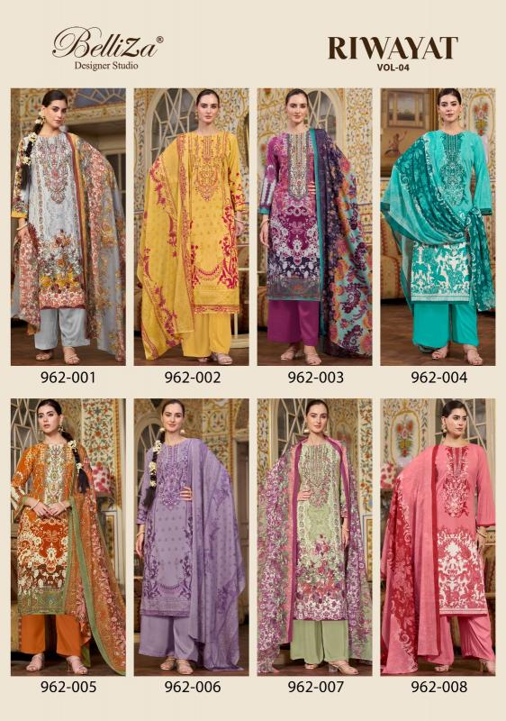 Belliza Riwayat Vol 4 Digital Printed Dress Material Wholesale Catalog