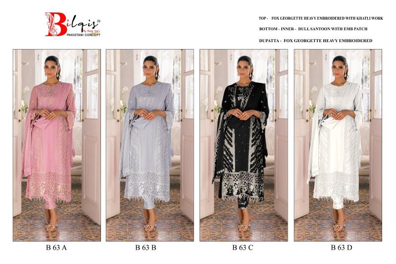 Bilqis B 63 A To D Pakistani Suit Wholesale Catalog