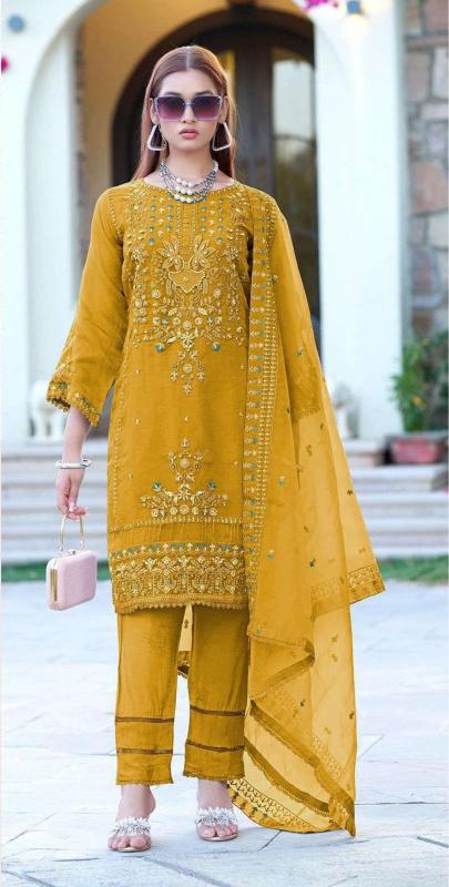 Bilqis B 71 A To D Organza Pakistani Ready Made Wholesale Catalog