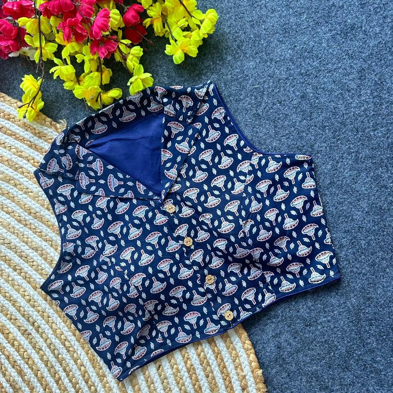 Blousewala Ajrakh collar
