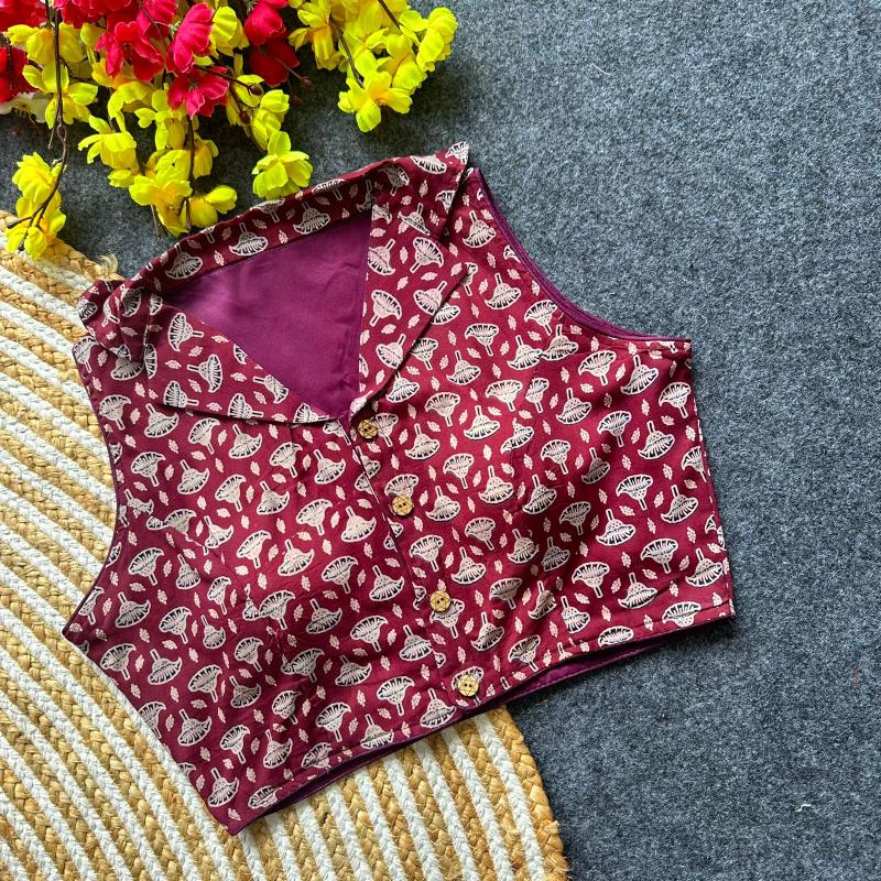 Blousewala Ajrakh collar