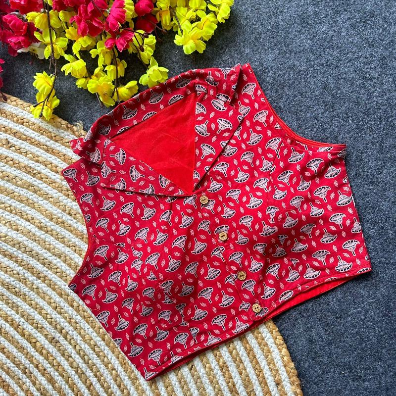 Blousewala Ajrakh collar