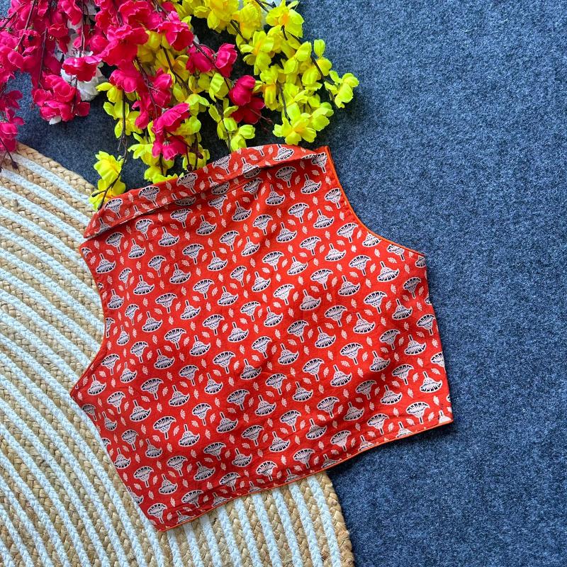 Blousewala Ajrakh collar