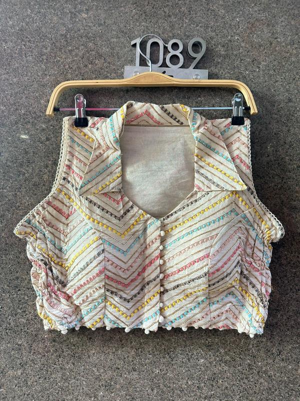 Blousewala Khadi collar