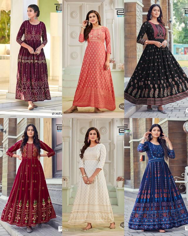 Blue Hills Bela Long  Printed Gown Wholesale Catalog