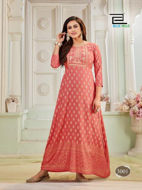 Blue Hills Bela Long  Printed Gown Wholesale Catalog