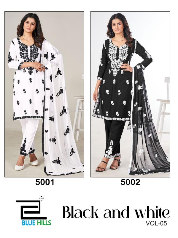 Blue Hills Black And White Vol 5 Kurti buy online India Wholesale Catalog