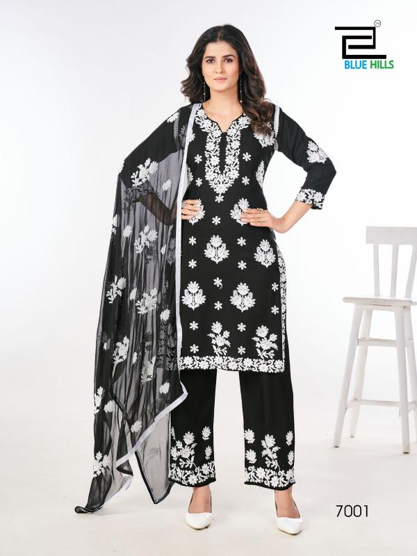 Blue Hills Black N White Vol 7 Rayon Kurti Wholesale Catalog