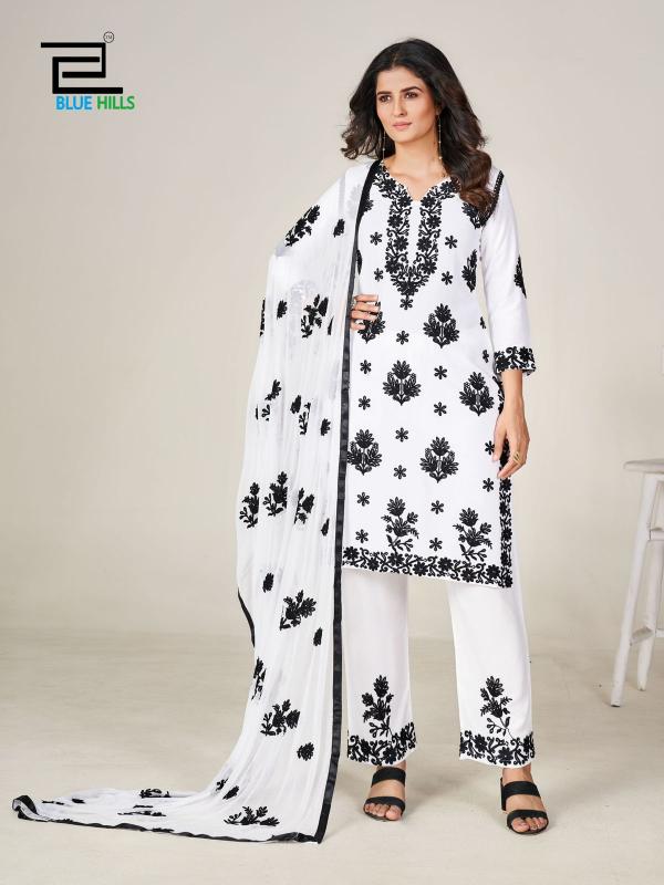 Blue Hills Black N White Vol 7 Rayon Kurti Wholesale Catalog
