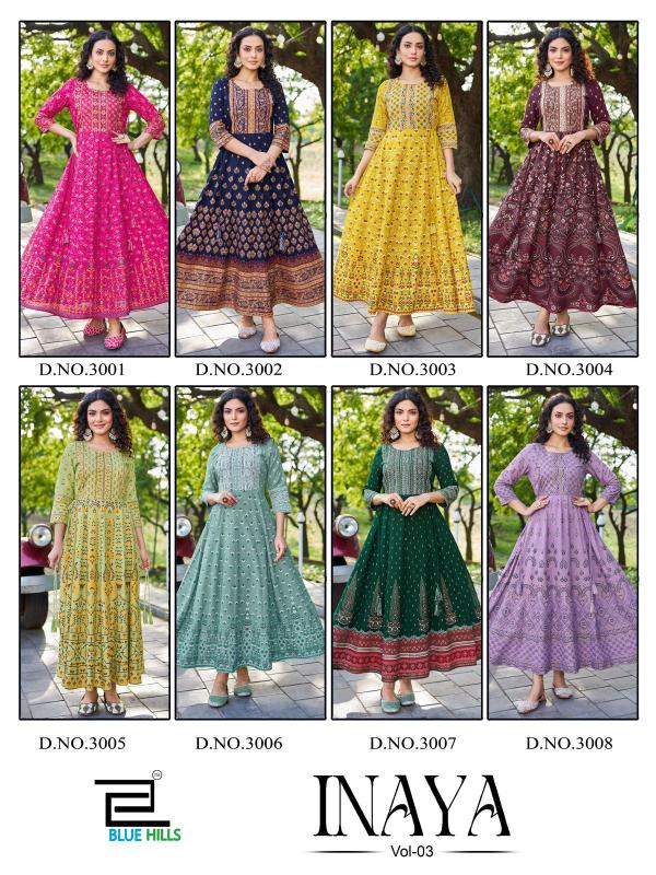 Blue Hills Inaya Vol 3 Branded Kurtis Dealer in India Wholesale Catalog