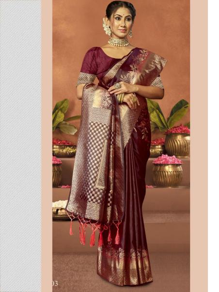 Bunawat Diksha Satan Satin Silk Saree Wholesale Catalog
