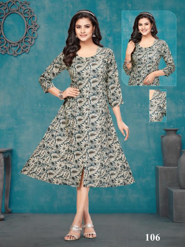 CHERRY REYON FOIL PRINT Kurti Wholesale catalog