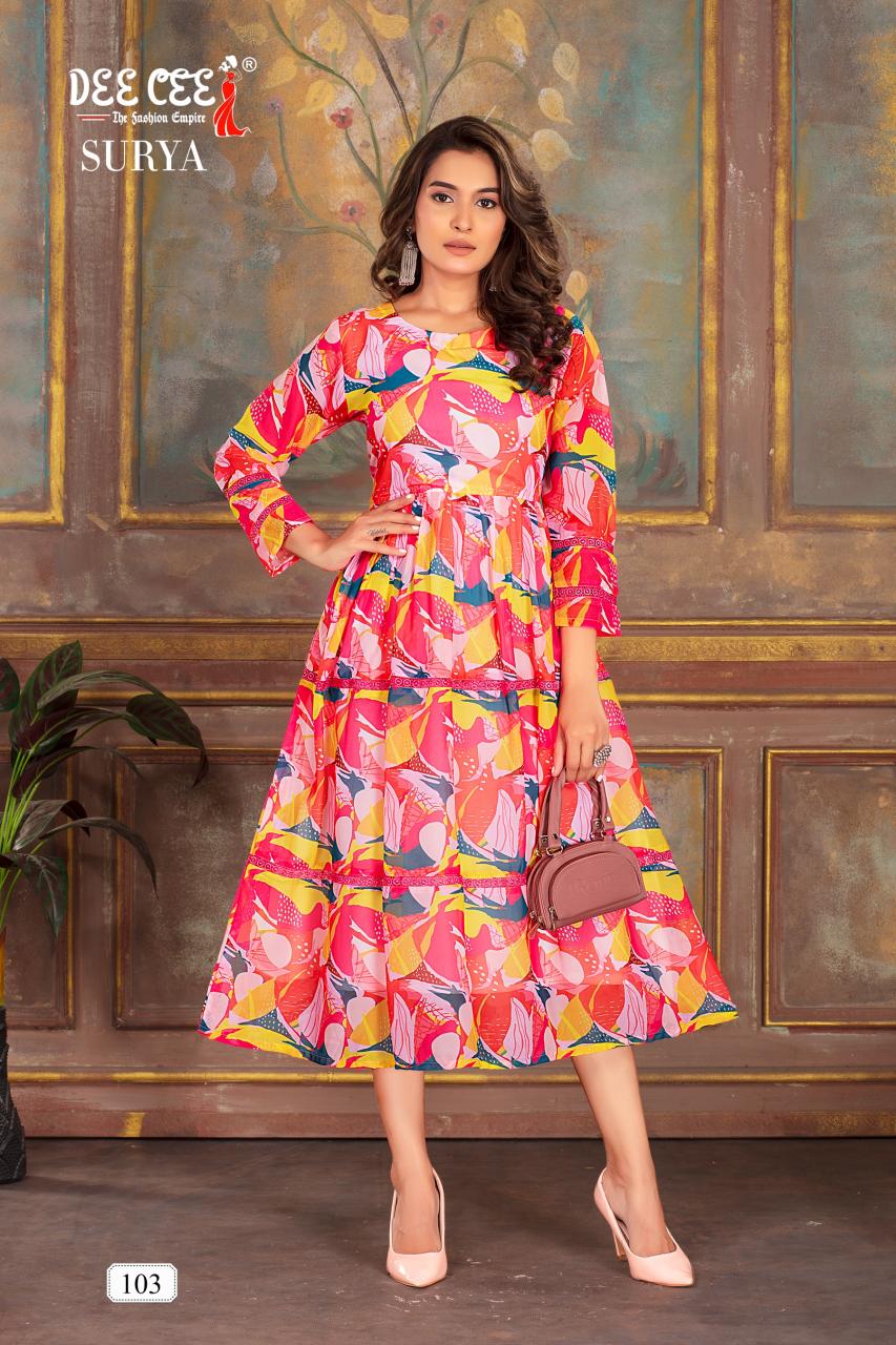 Deecee Surya Long Kurti Wholesale Catalog