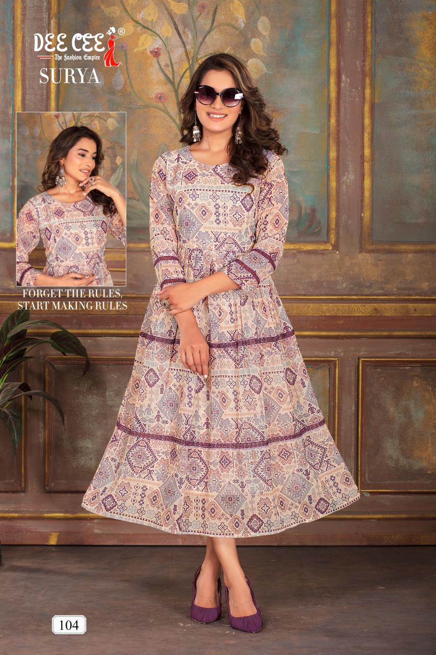 Deecee Surya Long Kurti Wholesale Catalog