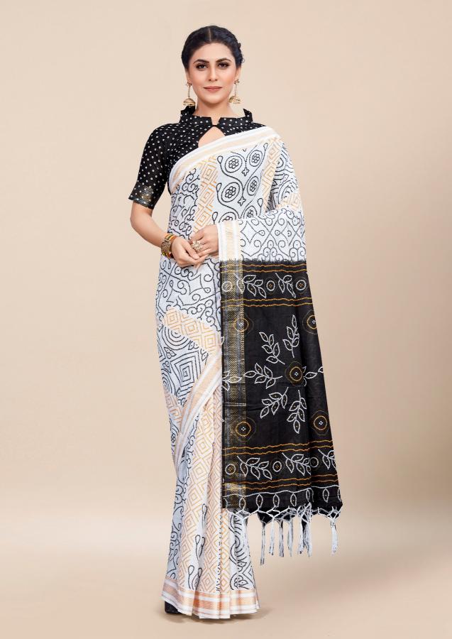 Df Bandhani Cotton Printed Saree Wholesale Catalog