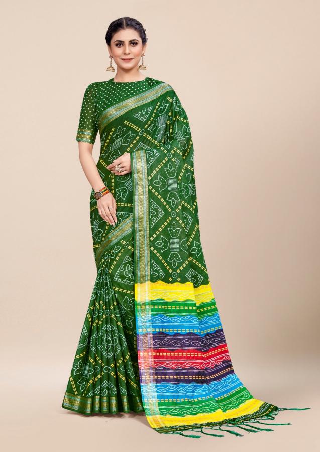 Df Bandhani Cotton Printed Saree Wholesale Catalog