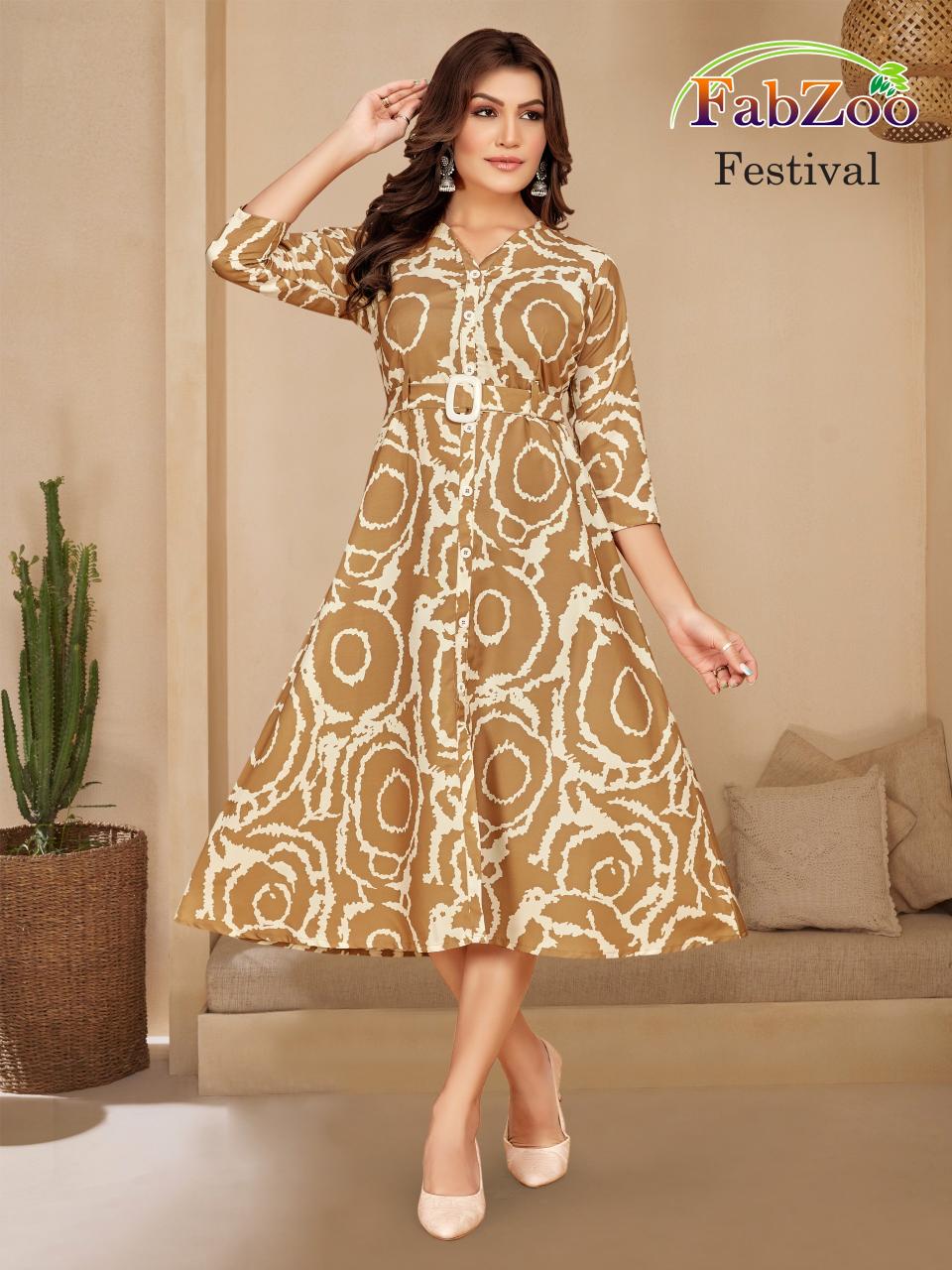 FabZoo Festival Anarkali Kurti Wholesale Catalog