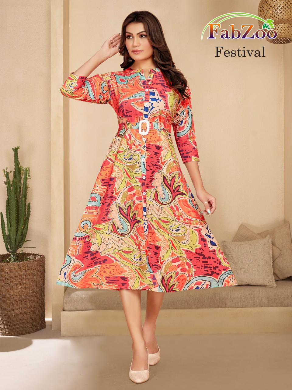 FabZoo Festival Anarkali Kurti Wholesale Catalog
