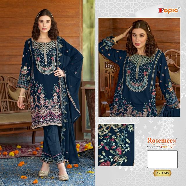 FEPIC ROSEMEEN C 1749 Georgette Embroidered Salwar Kameez Wholesale Catalog