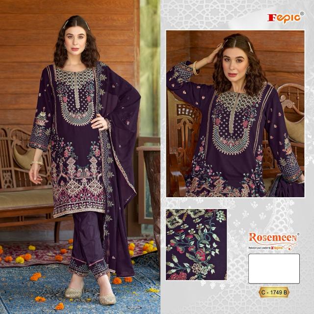 FEPIC ROSEMEEN C 1749 Georgette Embroidered Salwar Kameez Wholesale Catalog