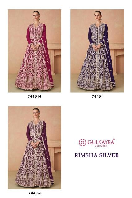 Gulkayra Rimsha Silver Georgette Designer Salwar Kameez Wholesale Catalog