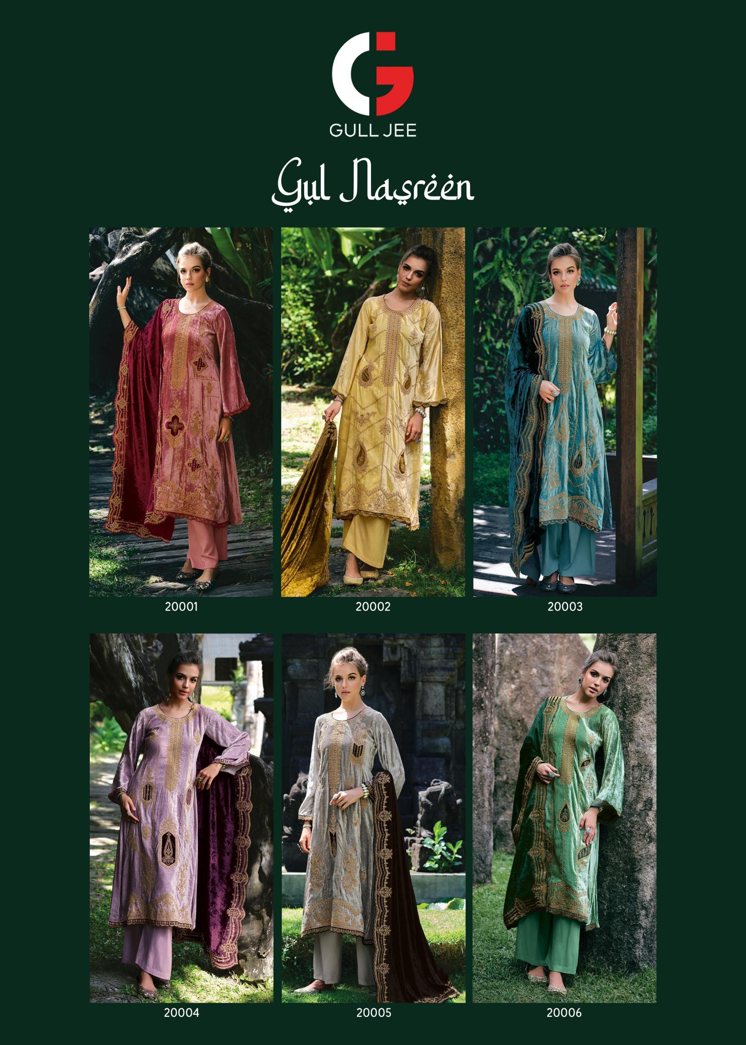 Gull Jee Nasreen Velvet Salwar Kameez Wholesale Catalog