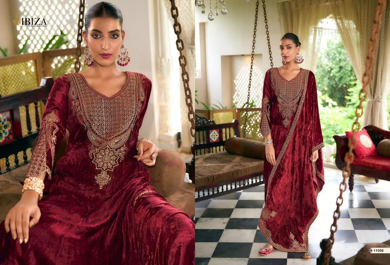 IBIZA Korgen velvet salwar kameez Wholesale Catalog