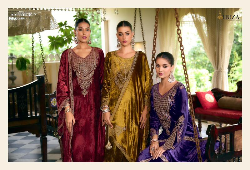 IBIZA Korgen velvet salwar kameez Wholesale Catalog