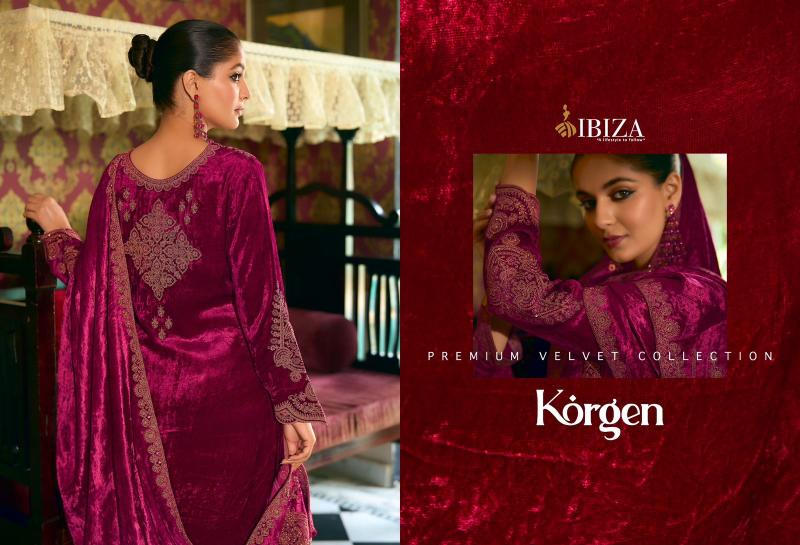 IBIZA Korgen velvet salwar kameez Wholesale Catalog