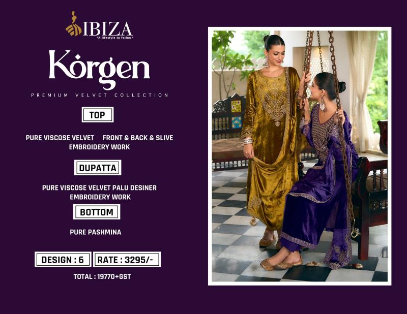 IBIZA Korgen velvet salwar kameez Wholesale Catalog