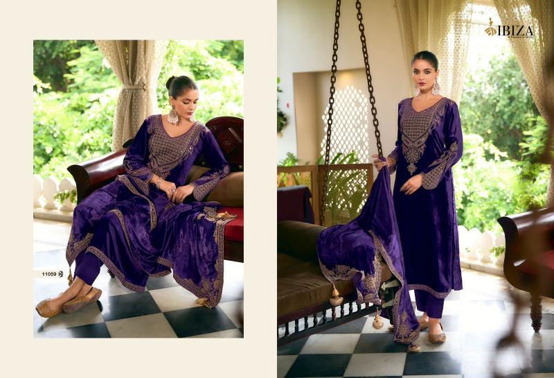 IBIZA Korgen velvet salwar kameez Wholesale Catalog