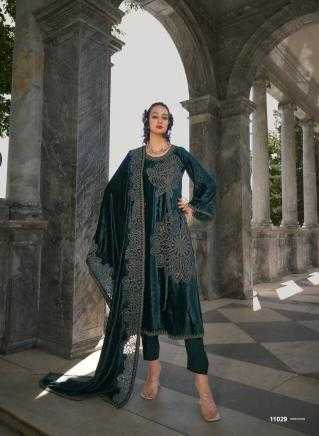 IBIZA Makhmal Edit Velvet Designer Emboridery Work Salwar Suits Wholesale Catalog