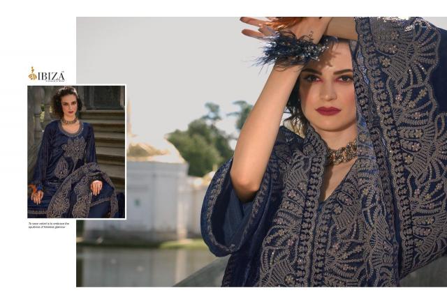 IBIZA Makhmal Edit Velvet Designer Emboridery Work Salwar Suits Wholesale Catalog