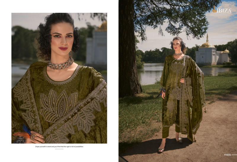 IBIZA Makhmal Edit Velvet Designer Emboridery Work Salwar Suits Wholesale Catalog