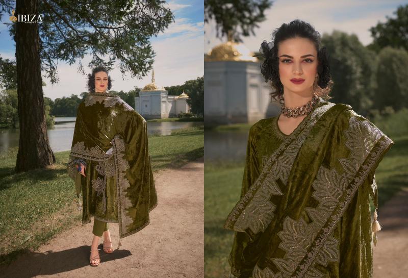 IBIZA Makhmal Edit Velvet Designer Emboridery Work Salwar Suits Wholesale Catalog