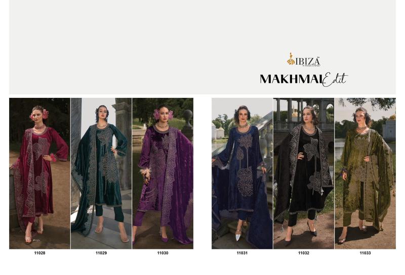 IBIZA Makhmal Edit Velvet Designer Emboridery Work Salwar Suits Wholesale Catalog