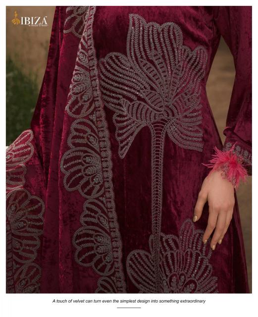 IBIZA Makhmal Edit Velvet Designer Emboridery Work Salwar Suits Wholesale Catalog