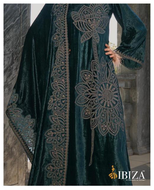 IBIZA Makhmal Edit Velvet Designer Emboridery Work Salwar Suits Wholesale Catalog