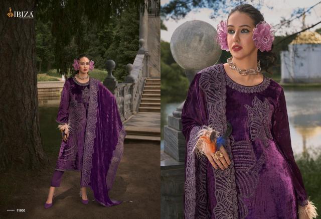 IBIZA Makhmal Edit Velvet Designer Emboridery Work Salwar Suits Wholesale Catalog