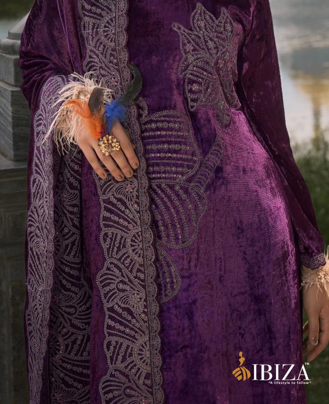IBIZA Makhmal Edit Velvet Designer Emboridery Work Salwar Suits Wholesale Catalog