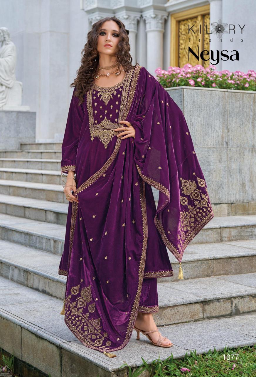KILORY Neysa Velvet Salwar Kameez Wholesale Catalog