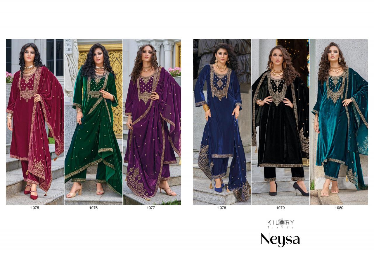 KILORY Neysa Velvet Salwar Kameez Wholesale Catalog