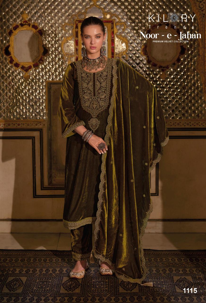 KILORY Noor-e-jahan Velevt with Embroidery Salwar Kameez Wholesale catalog