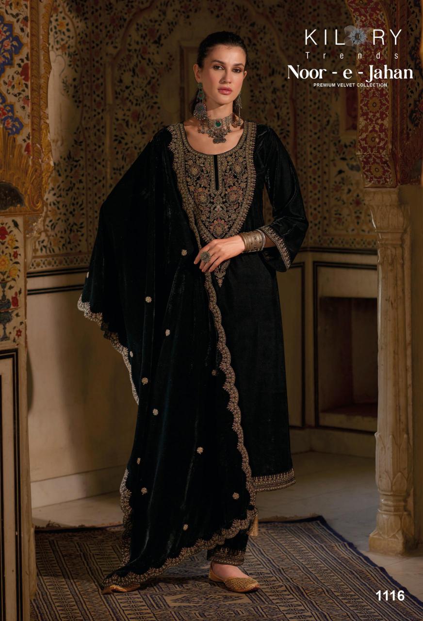 KILORY Noor-e-jahan Velevt with Embroidery Salwar Kameez Wholesale catalog