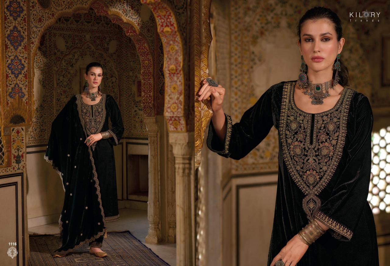 KILORY Noor-e-jahan Velevt with Embroidery Salwar Kameez Wholesale catalog