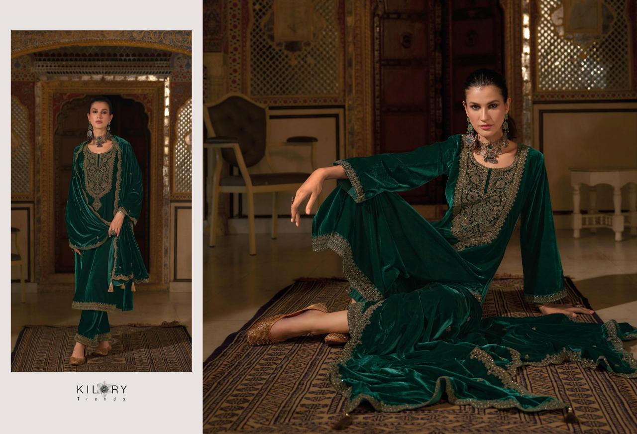 KILORY Noor-e-jahan Velevt with Embroidery Salwar Kameez Wholesale catalog