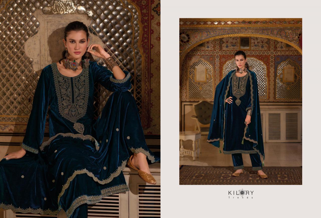 KILORY Noor-e-jahan Velevt with Embroidery Salwar Kameez Wholesale catalog