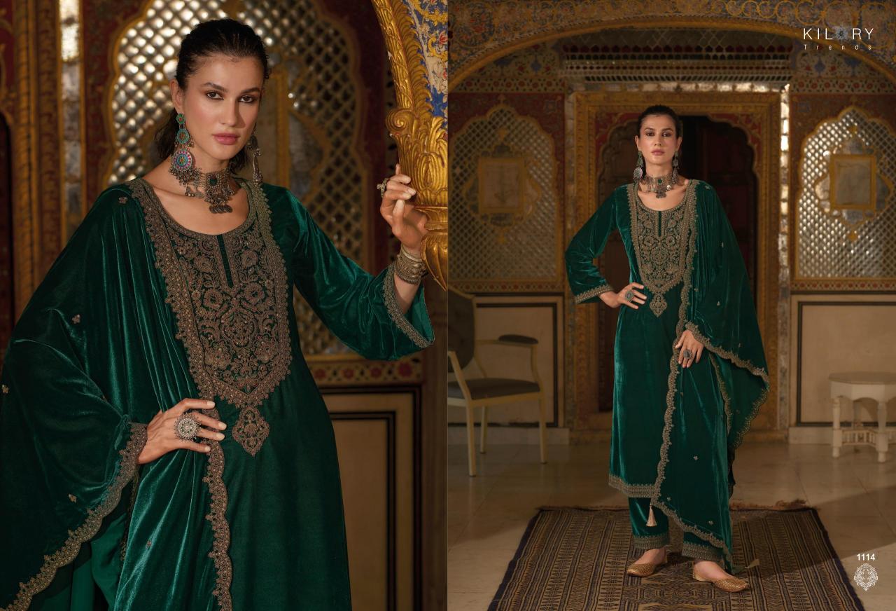 KILORY Noor-e-jahan Velevt with Embroidery Salwar Kameez Wholesale catalog