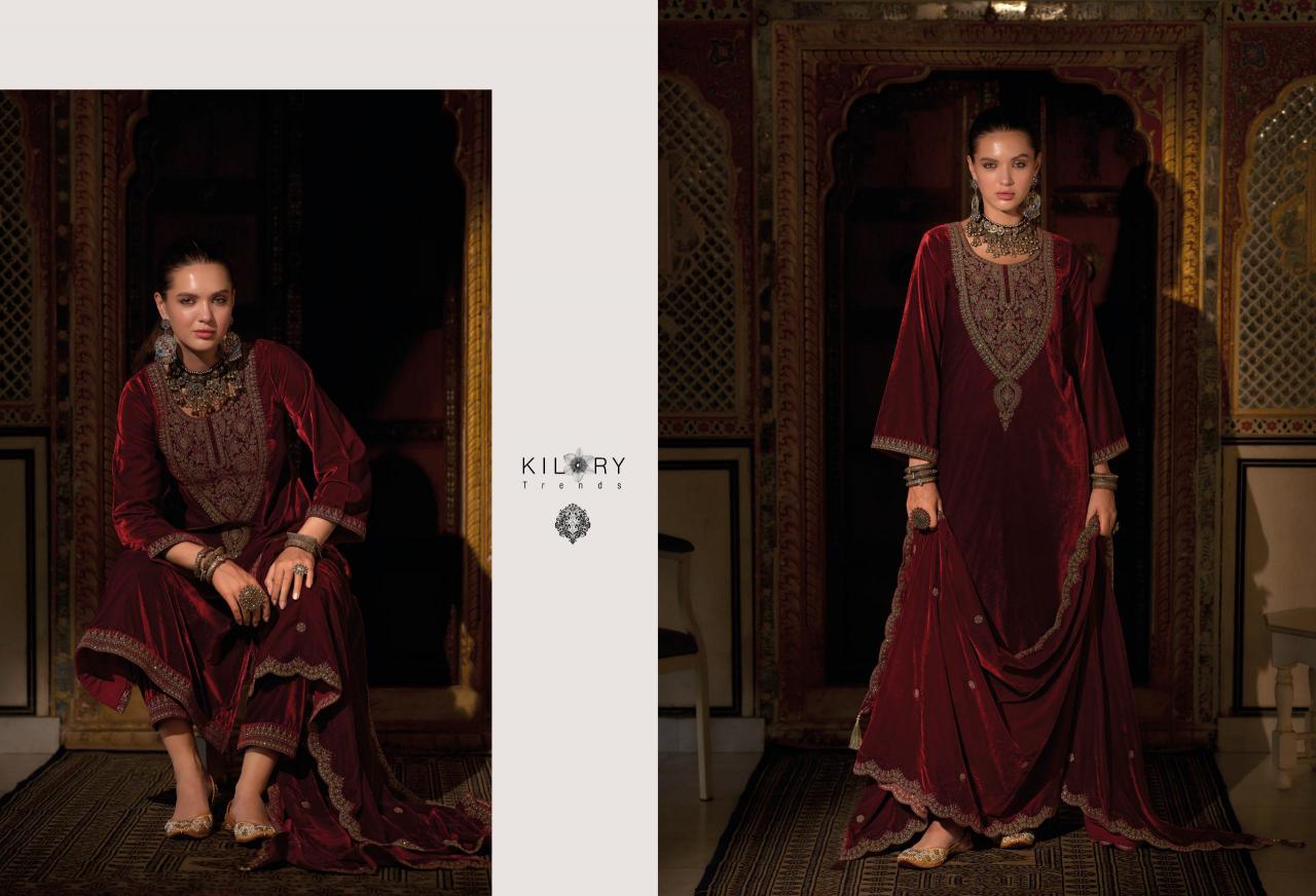 KILORY Noor-e-jahan Velevt with Embroidery Salwar Kameez Wholesale catalog